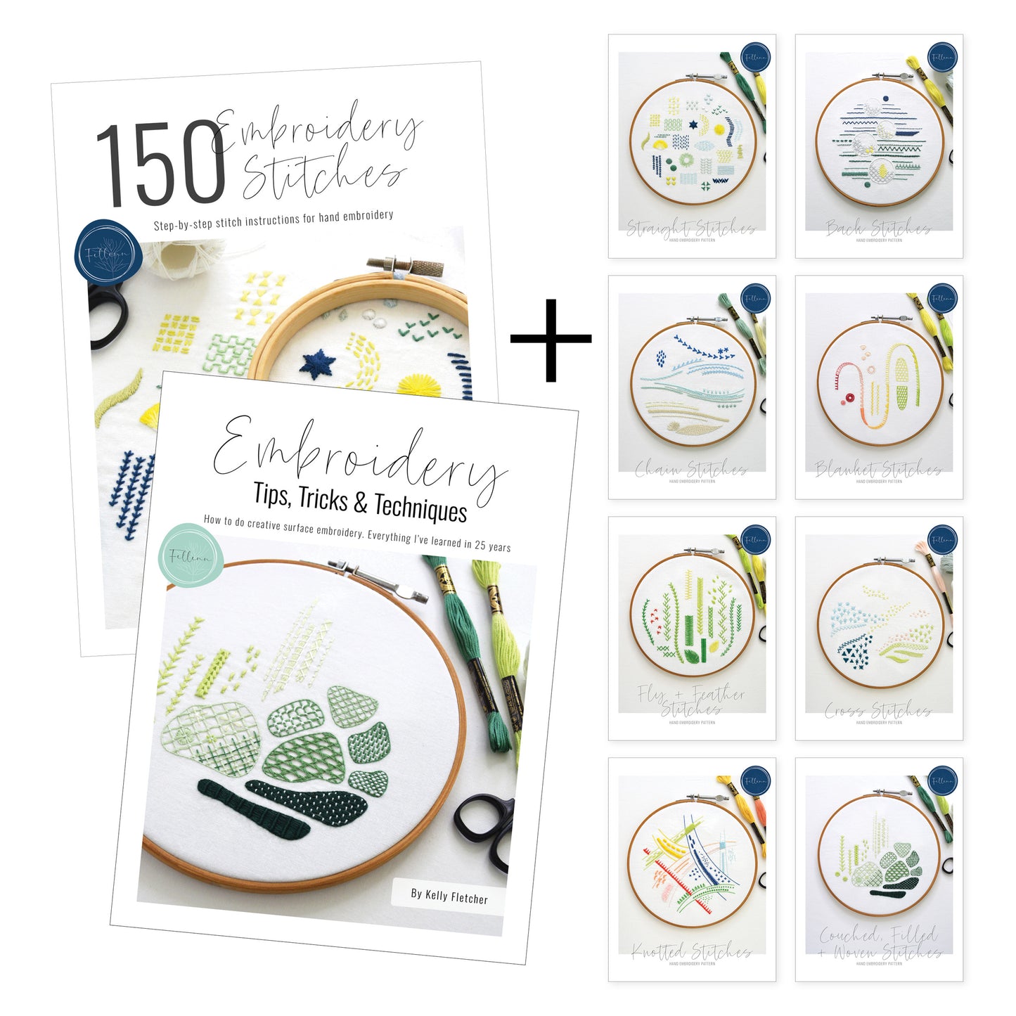 150 Embroidery Stitches + Embroidery Tips, Tricks & Techniques + Stitch Samplers