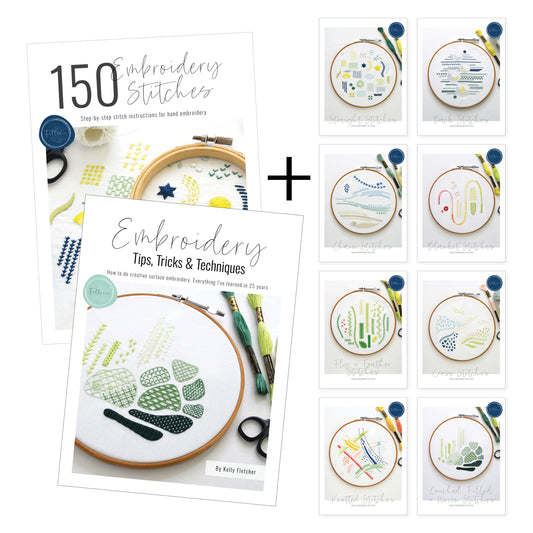 150 Embroidery Stitches + Embroidery Tips, Tricks & Techniques + Stitch Samplers