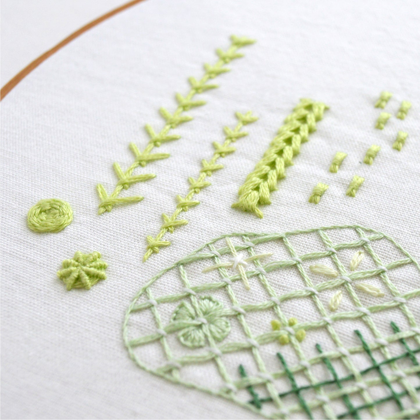 Couched, Filling + Woven Stitches