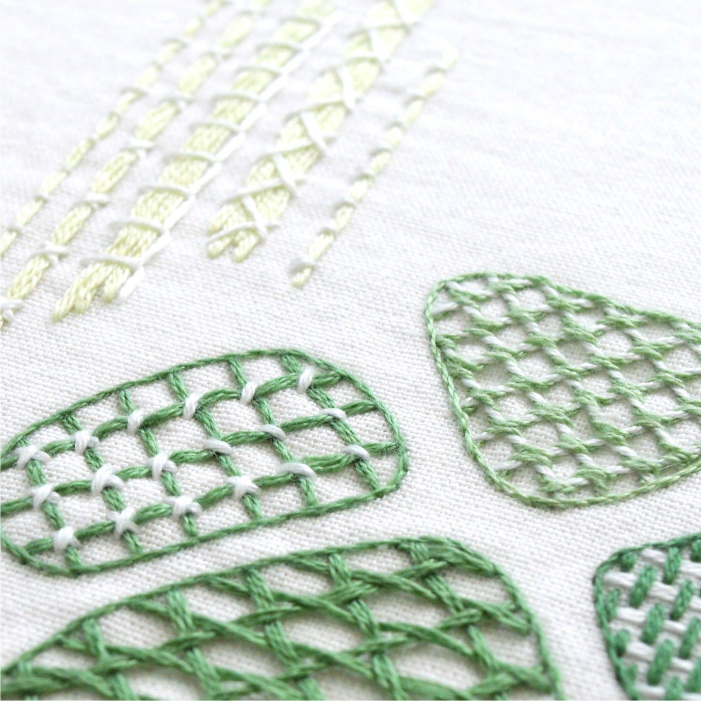 Couched, Filling + Woven Stitches